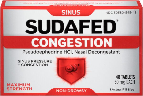 SUDAFED SINUS TB 30MG 48 , TABLETS
