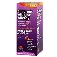 ALLEGRA CHILDREN'S 12 HOUR ALLERGY RELIEF 30MG LIQUID BERRY 4 OZ , SUSPENSION (NO DROPS)