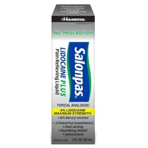 SALONPAS LIDOCAINE PLUS PAIN RELIEVING MAX STRENGTH LIQUID ROLL-ON 3 OZ , ROLL-ON