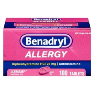 BENADRYL ALLERGY RELIEF 25MG TABLETS 100 CT , TABLETS