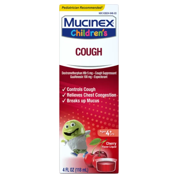 MUCINEX CHILDREN'S COUGH LIQUID CHERRY 4 OZ , LIQUID
