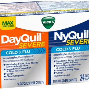 VICKS DAYQUIL/NYQUIL SEVERE COLD & FLU CAPLETS 24 CT , TABLETS