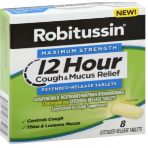 ROBITUSSIN 12 HOUR COUGH & MUCUS RELIEF EXTENDED-RELEASE TABLETS 8 CT , TABLETS