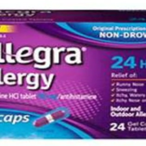 Product Details× ALLEGRA 24 HOUR ALLERGY RELIEF 180MG GELCAPS 24 CT , TABLETS