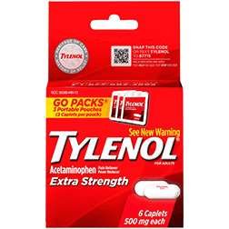 TYLENOL CAPLETS EXTRA STRENGTH 6 , TABLETS