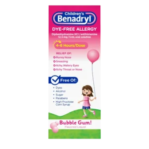 BENADRYL CHILDREN'S ALLERGY RELIEF LIQUID BUBBLEGUM 4 OZ , LIQUID